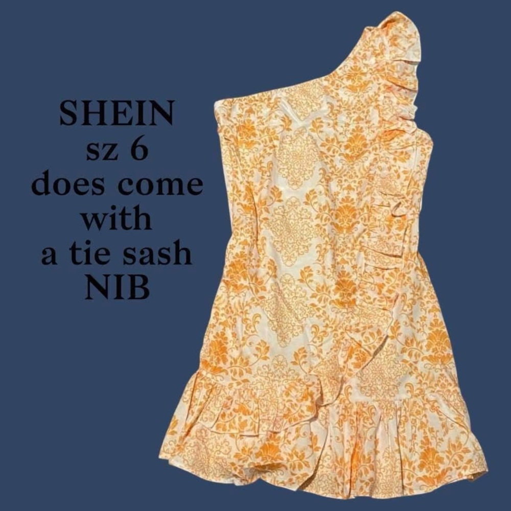 💙4/$28💙 SHEIN Fall Floral One-Shoulder Dress